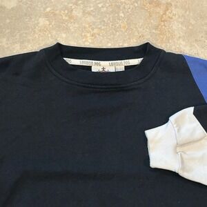 Vintage London Fog Crewneck Mens XL Black Blue Colorblock Sweatshirt Retro 90s